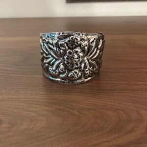 Maurices Silver Floral Cuff Bracelet